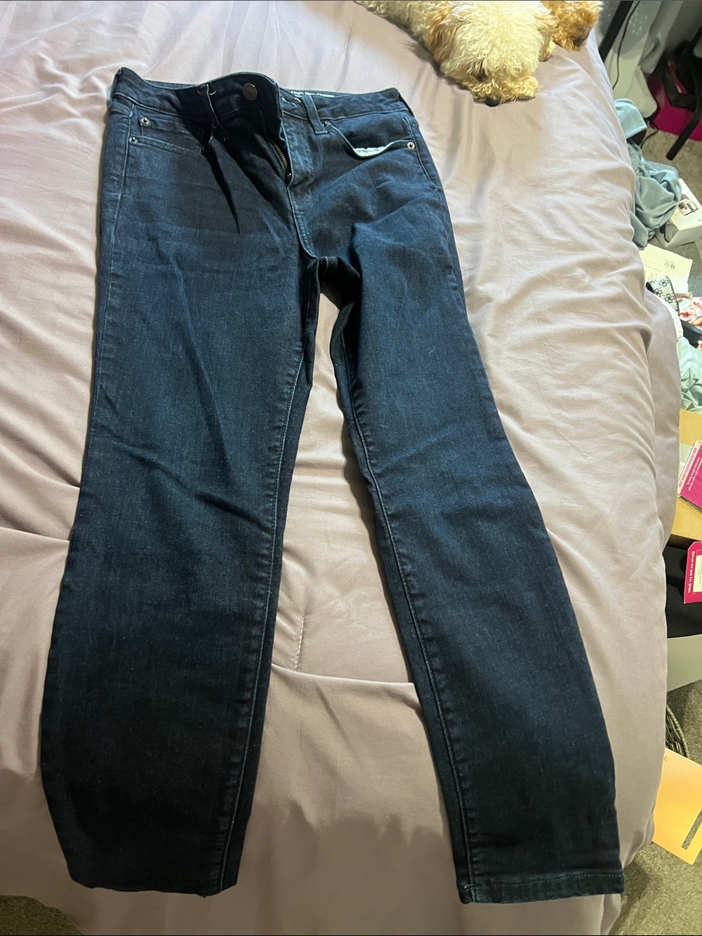 Essentials Amazon High Rise Skinny Jeans in navy blue